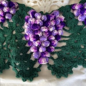Handmade Purple & Green Grapes Crochet Centerpiece